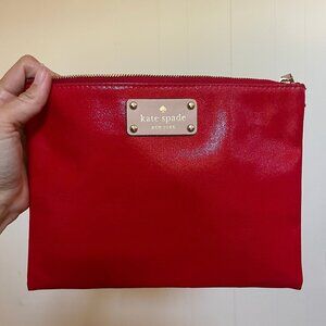 Kate Spade Fulton Street Lacquerred Large Pouch in Red